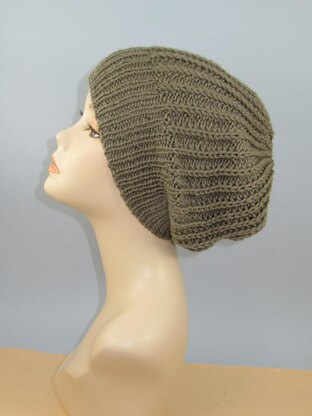 Chunky Simple Fishermans Rib Slouch Hat