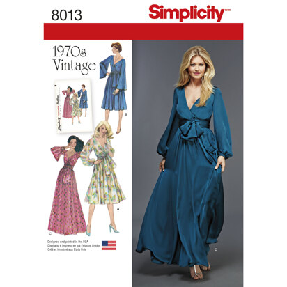 Simplicity Women's Vintage 1970's Dresses' 8013 - Sewing Pattern