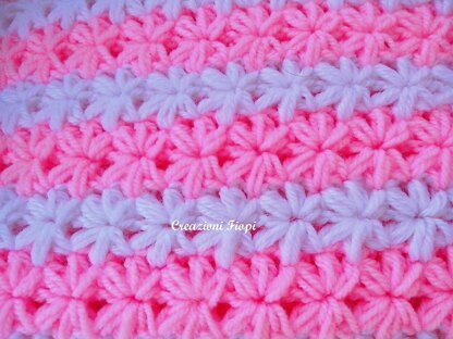 Star couch puff baby blanket stitch