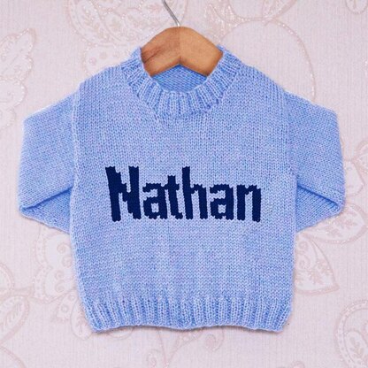 Intarsia - Nathan Moniker Chart - Childrens Sweater