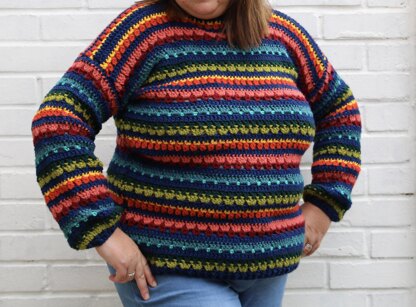 Stitch Sampler Striped Sweater