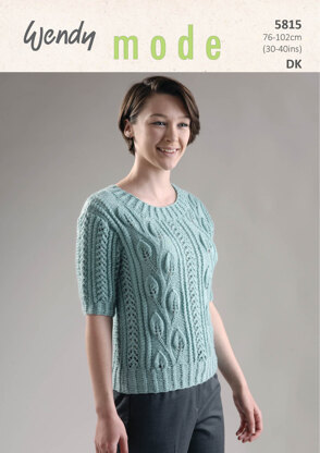 Short Sleeve Sweater in Wendy Mode DK - 5815