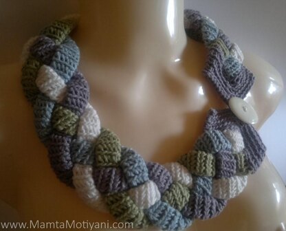 Four Braided Crochet Necklace Pattern Unique Neckwarmer Scarf