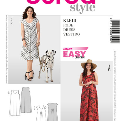 Burda Style Dress Sewing Pattern B7100 - Paper Pattern, Size 18-34