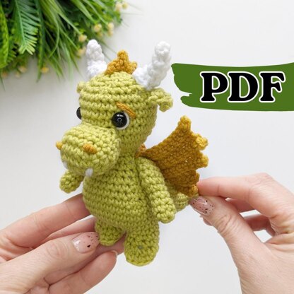 Dragon crochet pattern, amigurumi dragon toy pattern