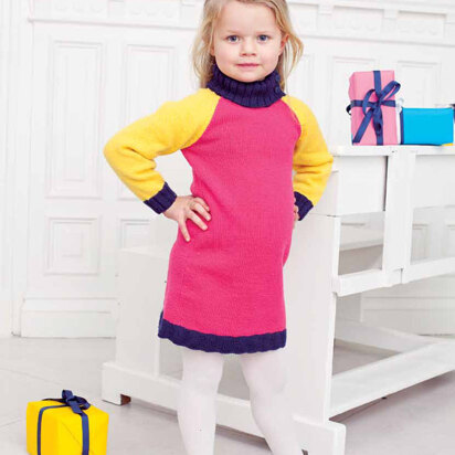 "Eva Dress" - Dress Knitting Pattern For Girls in MillaMia Naturally Soft Merino - knitting pattern