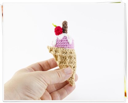 Crochet Ice Cream Keychain