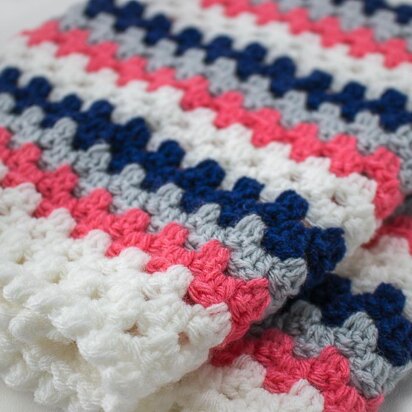 Modern Preppy Infinity Granny Square Crochet Blanket