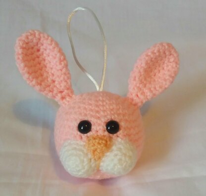 Crochet Rabbit Head Bauble Pattern