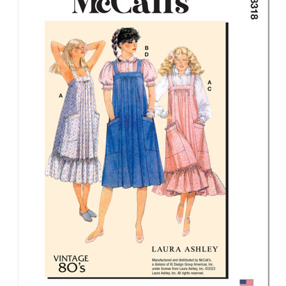 McCall's Misses' Dresses and Blouses by Laura Ashley M8318 - Sewing Pattern