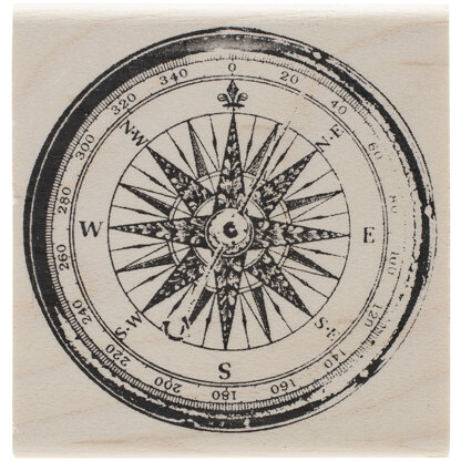 Stampers Anonymous Tim Holtz Mounted Red Rubber Stamp 2"X2" - Compass