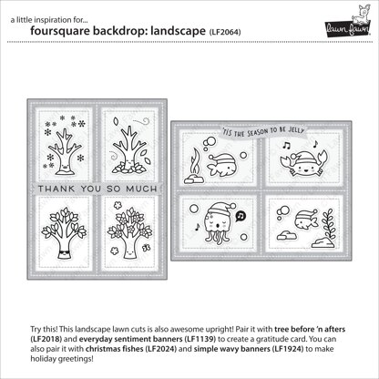 Lawn Fawn Lawn Cuts Custom Craft Die - Foursquare Backdrop: Landscape