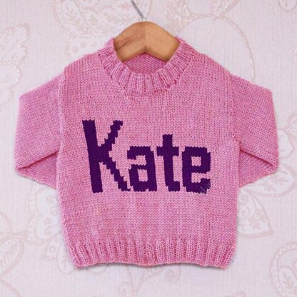 Intarsia - Kate Moniker Chart - Childrens Sweater