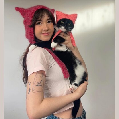 Cat hat for cat with kitty ears