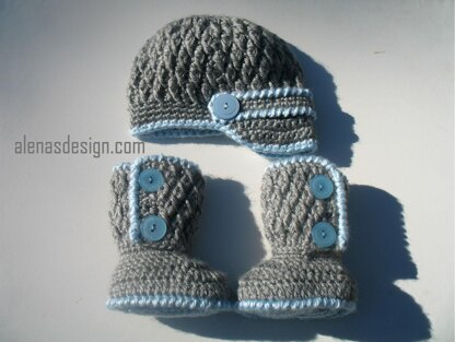 Two-Button Baby Booties Set