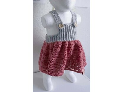 Crochet pattern for an adorable baby strap dress