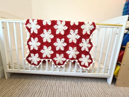 Christmas Snowflakes Afghan Baby Blanket