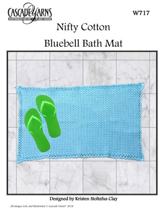 Bluebell Bath Mat in Cascade Yarns Nifty Cotton - W717 - Downloadable PDF