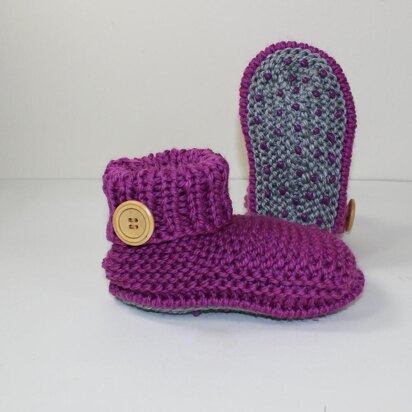 Children's Rib Cuff Boots - knitting pattern