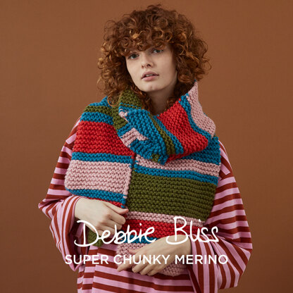 Garter Stitch Scarf - Free Knitting Pattern for Women in Debbie Bliss Super Chunky Merino by Debbie Bliss - DB419 - Downloadable PDF