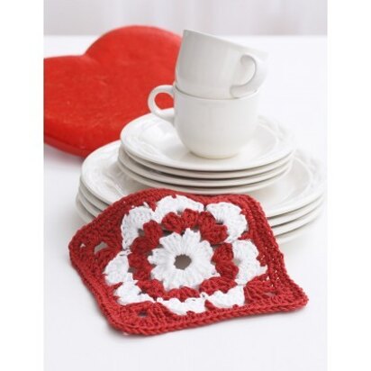 Valentine Dishcloth in Lily Sugar 'n Cream Solids