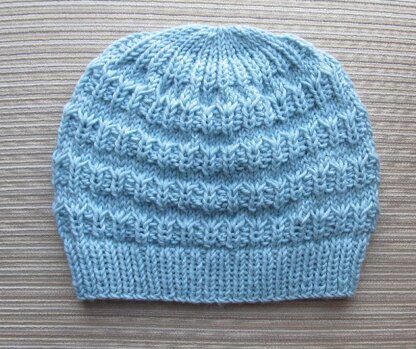 Blue Hat in Small Bouquets Stitch for a Lady