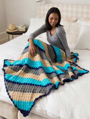 Corner to Corner Crochet Throw in Red Heart Super Saver Economy Solids - LW5019 - Downloadable PDF