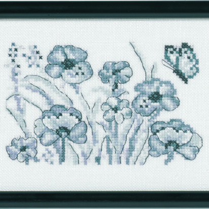 Permin Poppies Cross Stitch Kit - 12 x 17 cm