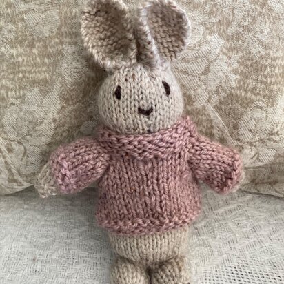 Little Rabbit in Pink Jumper - knitting pattern