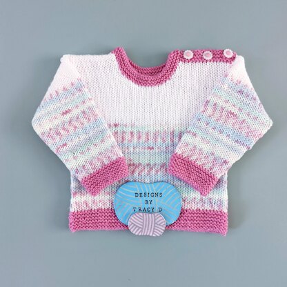 Miles baby jumper / sweater knitting pattern 3-6mths & 6-12mths