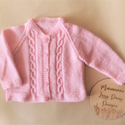 Lace Cable Baby Cardigan