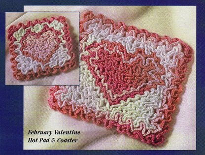 Wiggly Valentine Hot Pad and Coaster