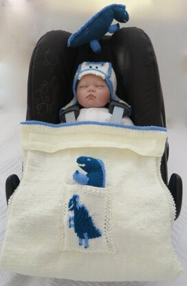 T. Rexi - Hooded Baby Car Seat Blanket