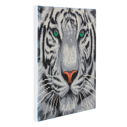 Crystal Art White Tiger, 30x30cm  Diamond Painting Kit