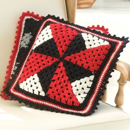 Pinwheel Pillow in Red Heart Super Saver Economy Solids - LW2128