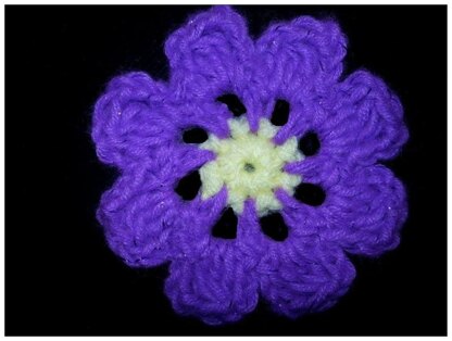 8 Petals Crochet Flower Pattern Applique Embellishment