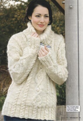 Chunky Cable Roll Neck Jumper