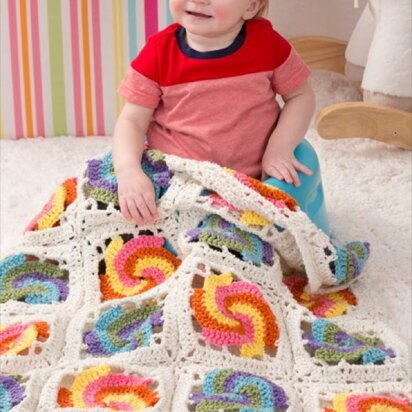 Pinwheel Baby Blanket in Red Heart With Love Solids - LW4140