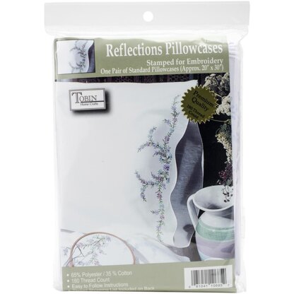 Tobin Stamped Pillowcase Pair 20in x 30in Reflections Embroidery Kit