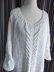 Knitting instructions for a white jumper with cable and twist patterns. Size XXXL.