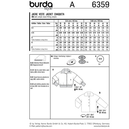 Burda Style Women's Fur Coat B6359 - Paper Pattern, Size 10-20