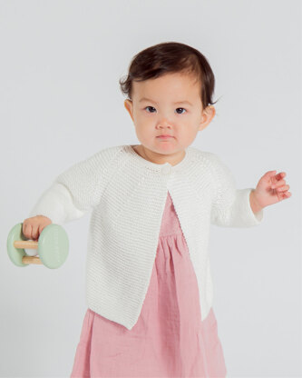 Paulina Cardigan - Knitting Pattern For Babies in MillaMia Naturally Baby Soft by MillaMia