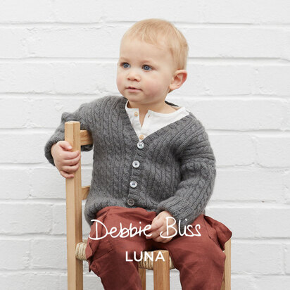 Leo Cardigan - Knitting Pattern For Kids in Debbie Bliss Luna
