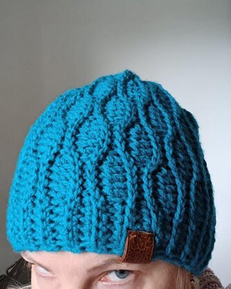 Crochet Hat Blue Waves