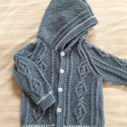 Cable twists toddler hoodie