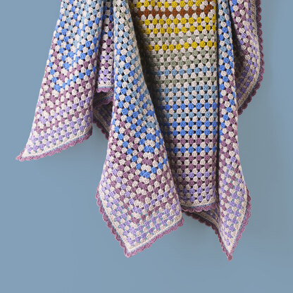 Fireside Granny Square Blanket - Free Throw Crochet Pattern in Paintbox Yarns Simply DK