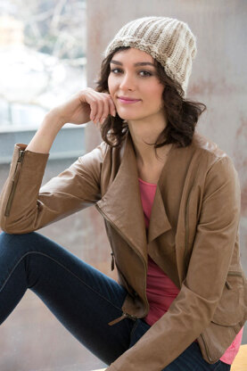 Cable & Rib Slouchy Hat in Red Heart Boutique Unforgettable - LW4191 - Downloadable PDF