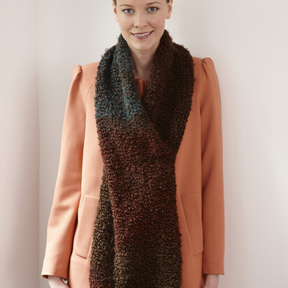 Simple One Ball Scarf in Lion Brand Homespun Thick & Quick - L30125G