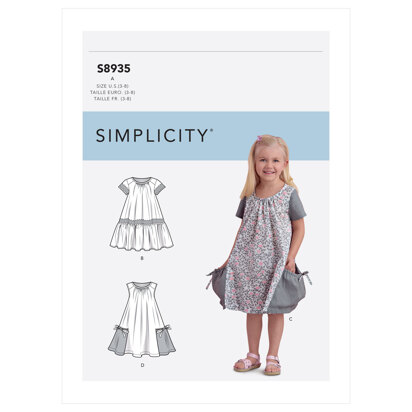 Simplicity Children's Dress S8935 - Paper Pattern, Size A (3-4-5-6-7-8)