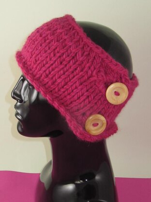 Simple Unisex Super Chunky 2 Button Headband